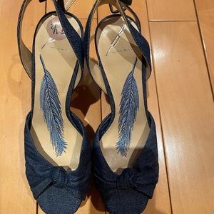 Brian Atwood denim platform heels